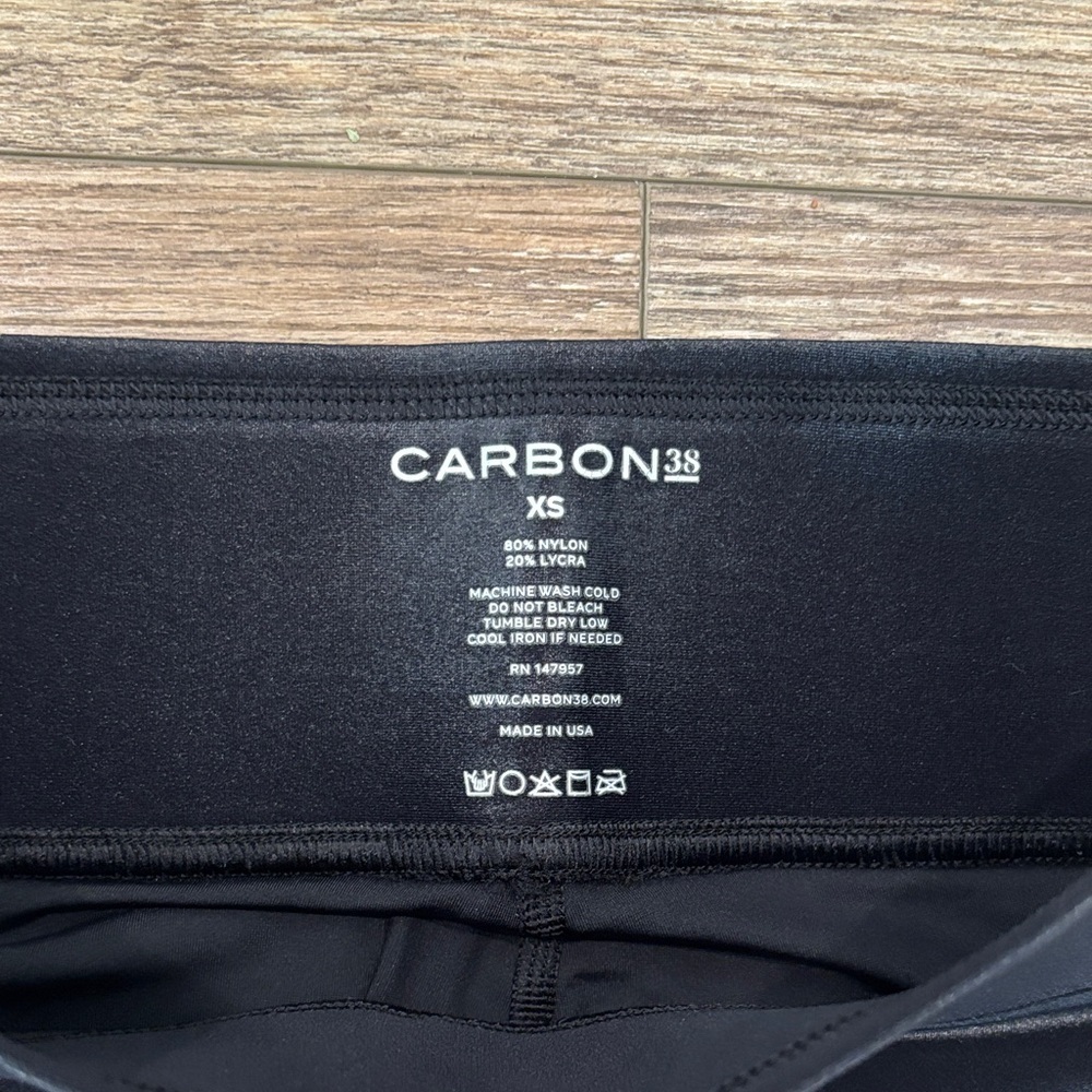 Carbon38 High Rise Takara Shine Leggings Black Metallic Women's Size XS EUC - Picture 5 of 6